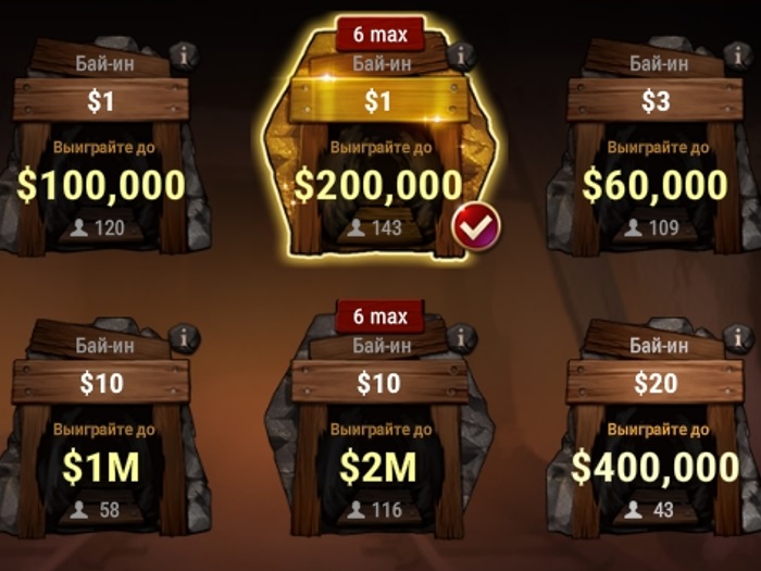 Величина максимальных призов и стоимость участия в турнирах Величина максимальных призов и стоимость участия в турнирах